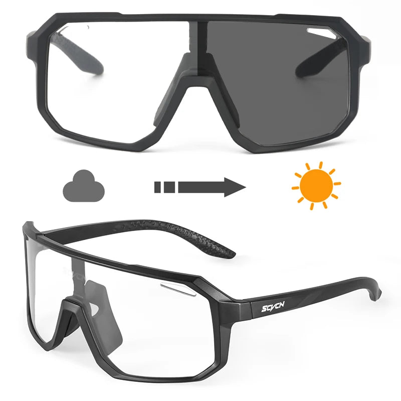 SCVCN Photochromic Cycling Sunglasses for Men Women Outdoor Bike Sports Glasses Road MTB Bicycle Eyewear UV400 Goggles with Case