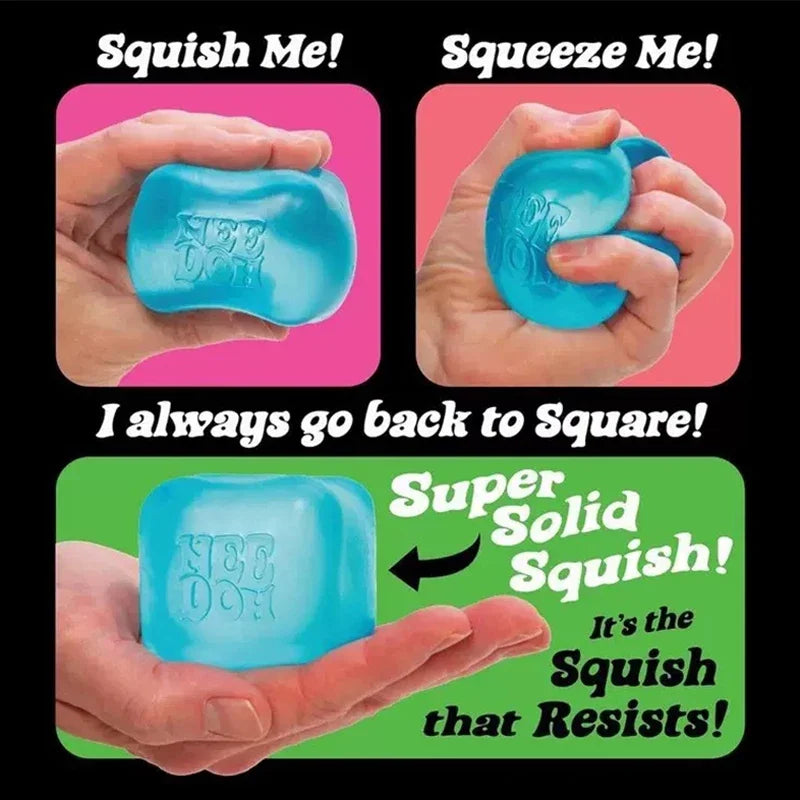 @#Needoh Nice Cube Sensory Stress Reliever Fidget Tool for Anxiety & Focus Desk Sensory Cube for Adults & Kids