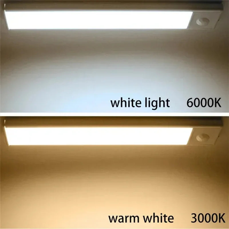 Under Cabinet Lights,USB Rechargeable Kitchen Cupboard Night Light,Battery Operated Counter Closet Lighting,Motion Detector