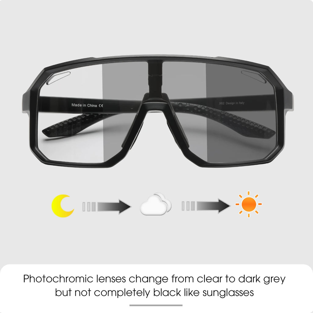 SCVCN Photochromic Cycling Sunglasses for Men Women Outdoor Bike Sports Glasses Road MTB Bicycle Eyewear UV400 Goggles with Case