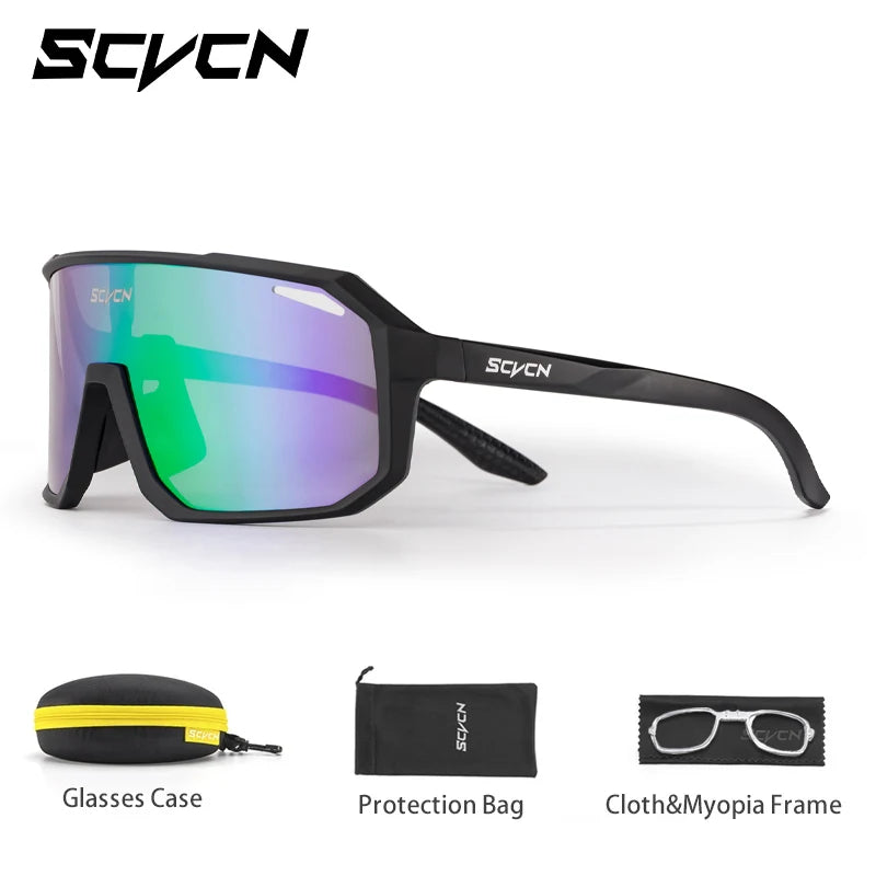 SCVCN Photochromic Cycling Sunglasses for Men Women Outdoor Bike Sports Glasses Road MTB Bicycle Eyewear UV400 Goggles with Case
