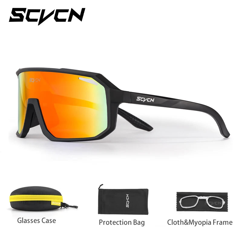 SCVCN Photochromic Cycling Sunglasses for Men Women Outdoor Bike Sports Glasses Road MTB Bicycle Eyewear UV400 Goggles with Case