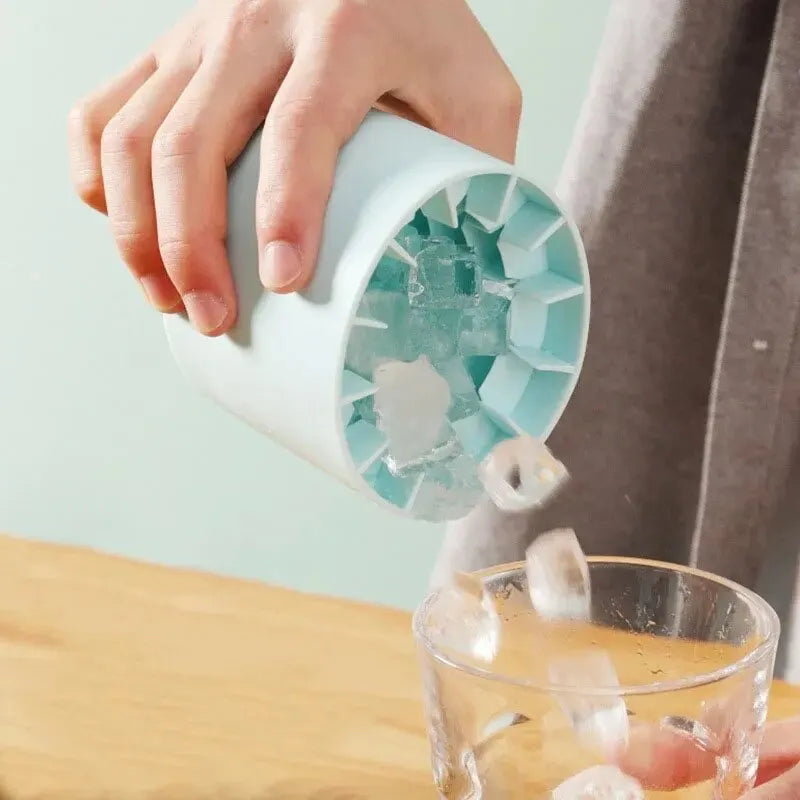 Silicone Ice Cube Mold Round Bucket Summer Homemade DIY Refrigerator Freeze Maker Creative Cube Mold Barware Tools