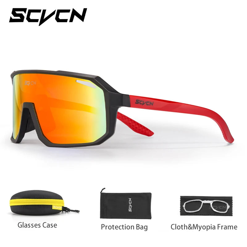SCVCN Photochromic Cycling Sunglasses for Men Women Outdoor Bike Sports Glasses Road MTB Bicycle Eyewear UV400 Goggles with Case