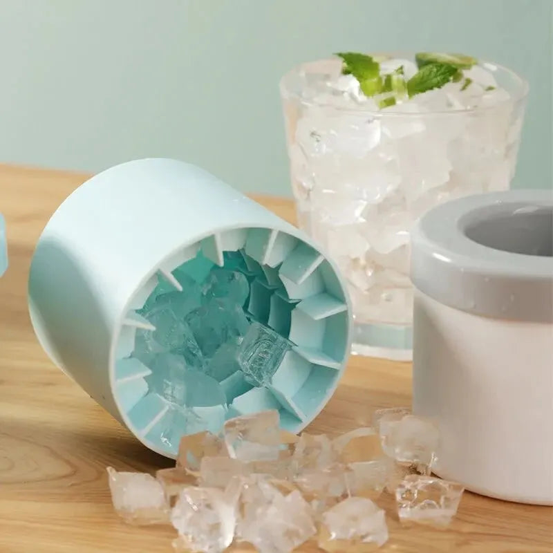 Silicone Ice Cube Mold Round Bucket Summer Homemade DIY Refrigerator Freeze Maker Creative Cube Mold Barware Tools