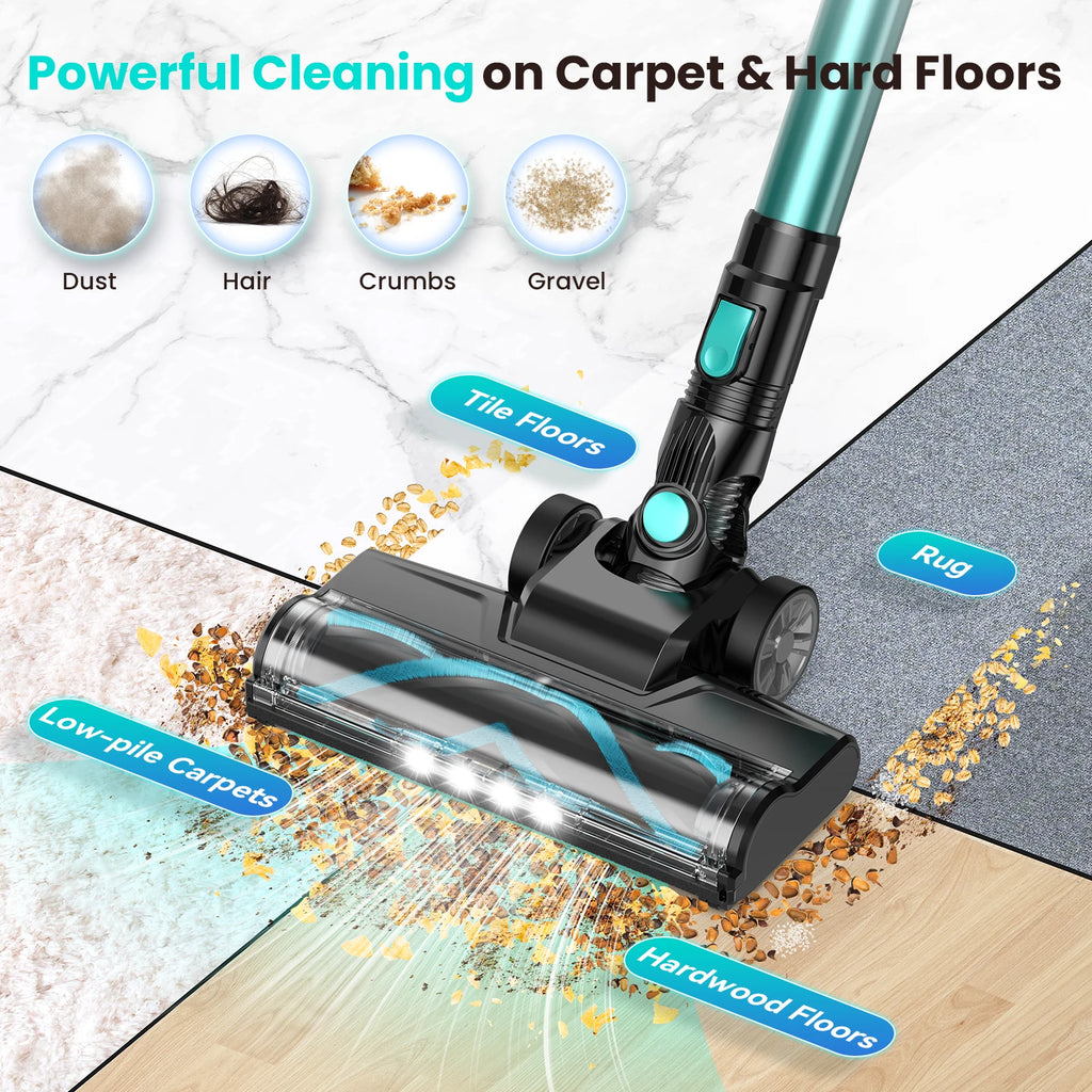 INSE N3T Cordless Vacuum Cleaner 40Kpa 6 in 1 Lightweight Stick Vacuum Up to 40mins Runtime for Home Carpet Pets Hair Hard Floor