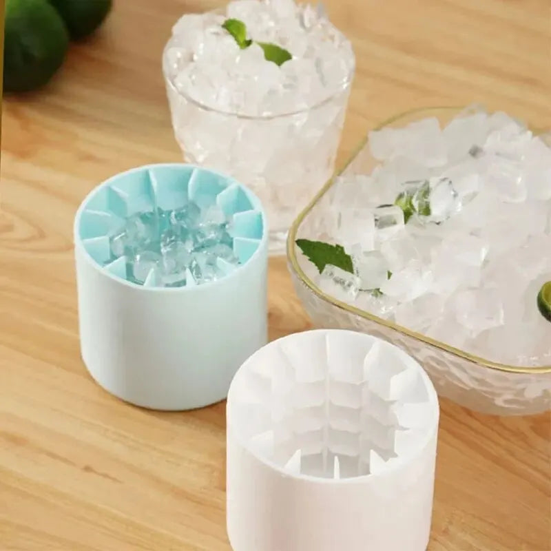 Silicone Ice Cube Mold Round Bucket Summer Homemade DIY Refrigerator Freeze Maker Creative Cube Mold Barware Tools